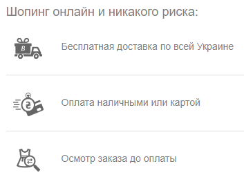 Картка для інтернет-магазину: зміст
